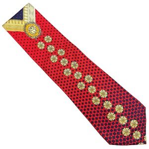 Versace Logo Printed Silk Italian Tie